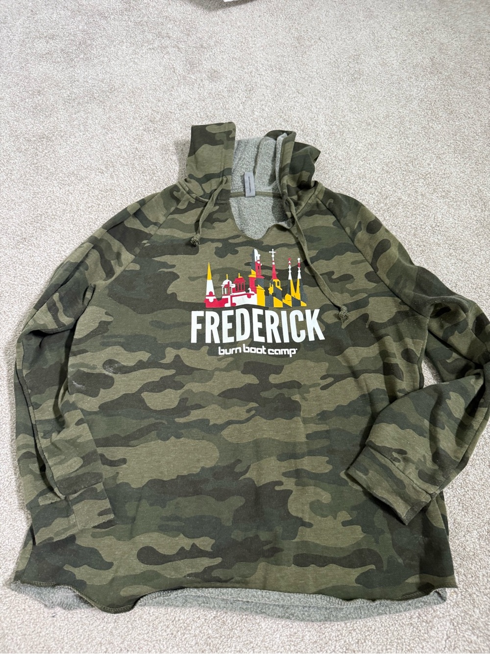 Frederick Camo Zip-Up Hoodie Sweatshirt - Olive Green